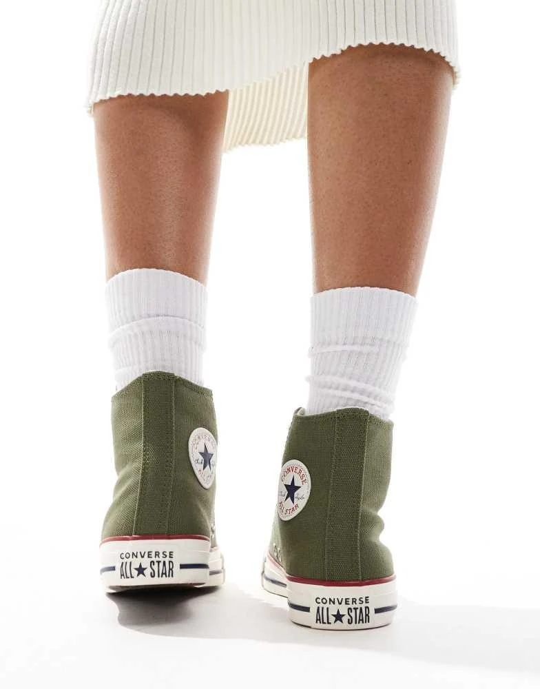 Converse Converse Chuck Taylor All star Hi trainers with chunky laces in green 3