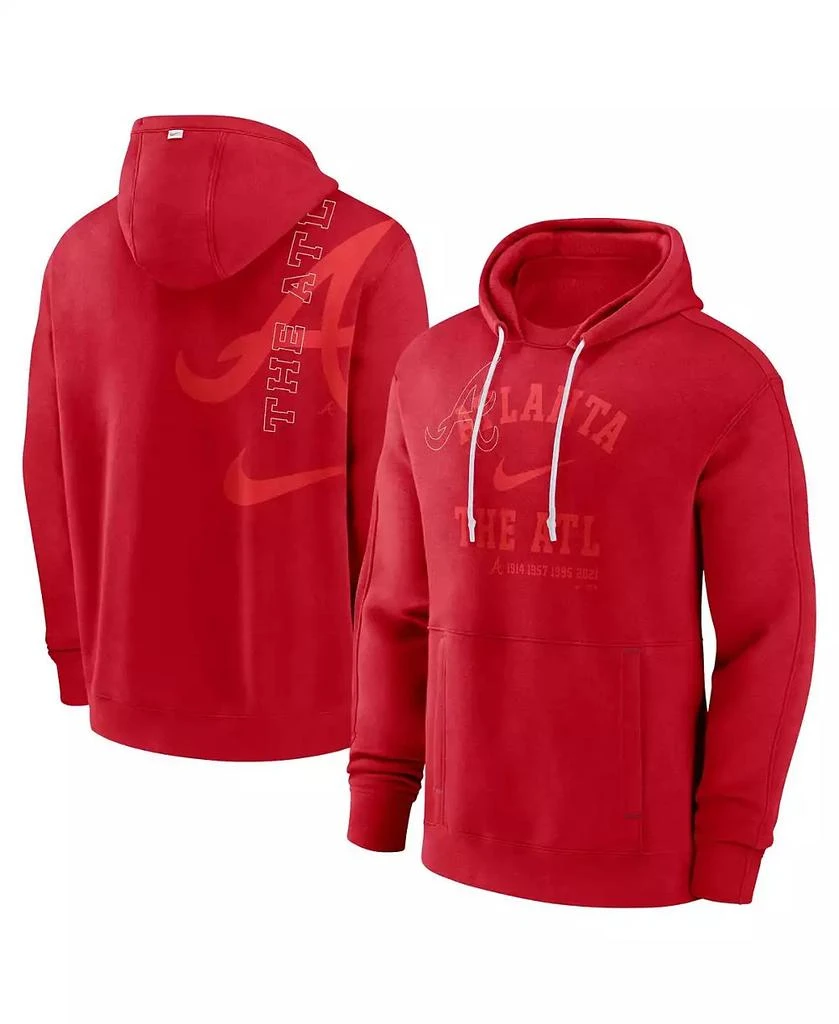 NIKE Men's Red Atlanta Braves Statement Ball Game Pullover Hoodie 2