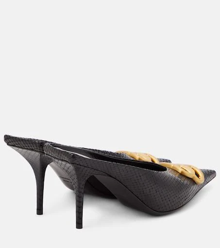 Balenciaga Square Knife BB 80 metallic leather mules 3