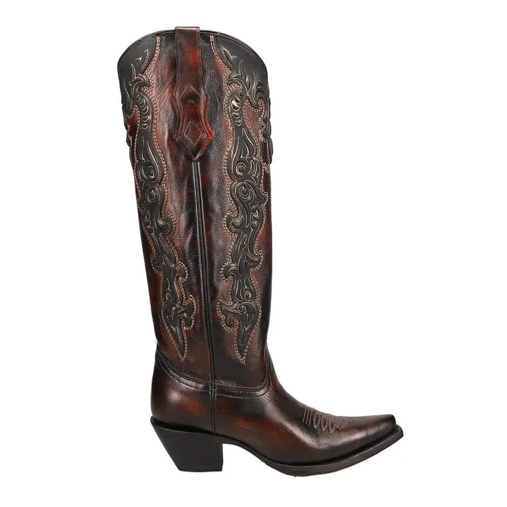 Corral Boots Embroidered Snip Toe Pull On Cowboy Boots