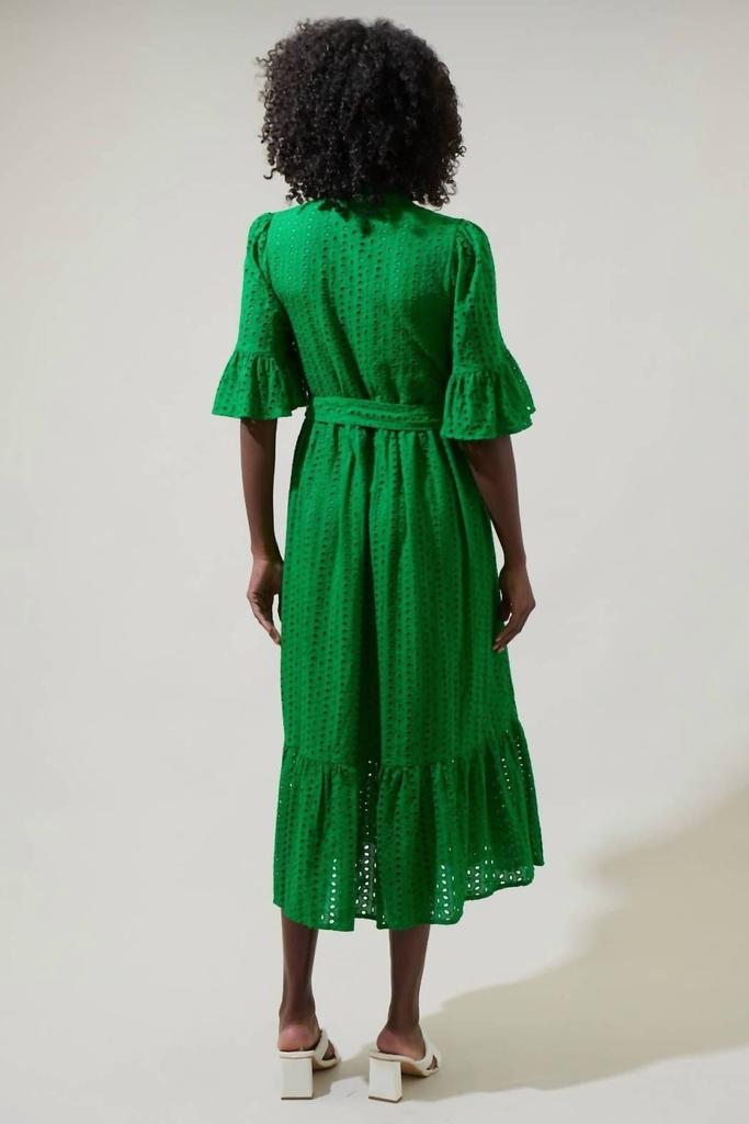 Sugarlips Sugarlips - Eyelet Button Down Midi Dress