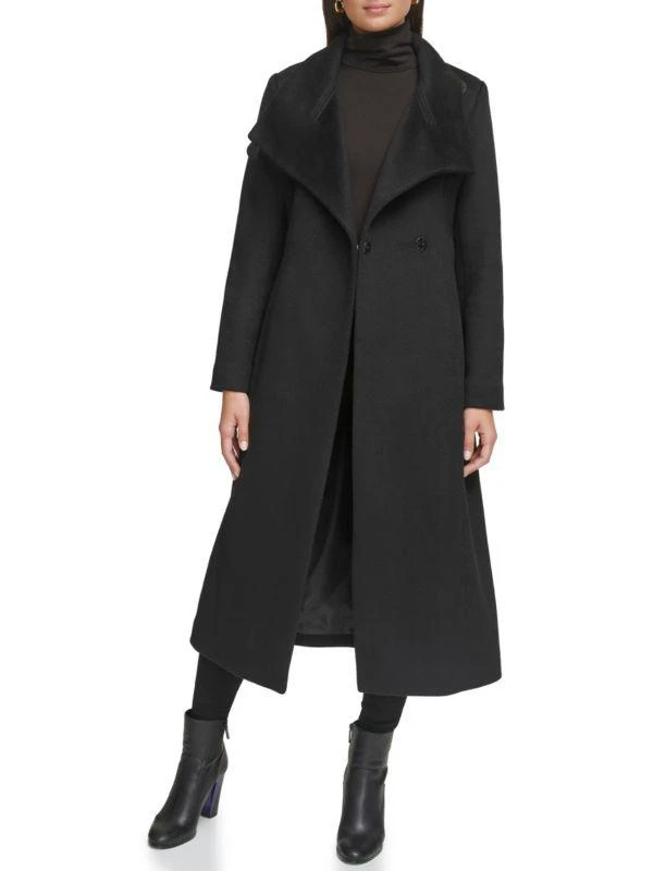 Kenneth Cole Belted Wool Blend Wrap Coat 1