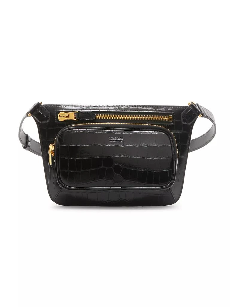 Tom Ford Shiny Croc-Embossed Belt Bag 1
