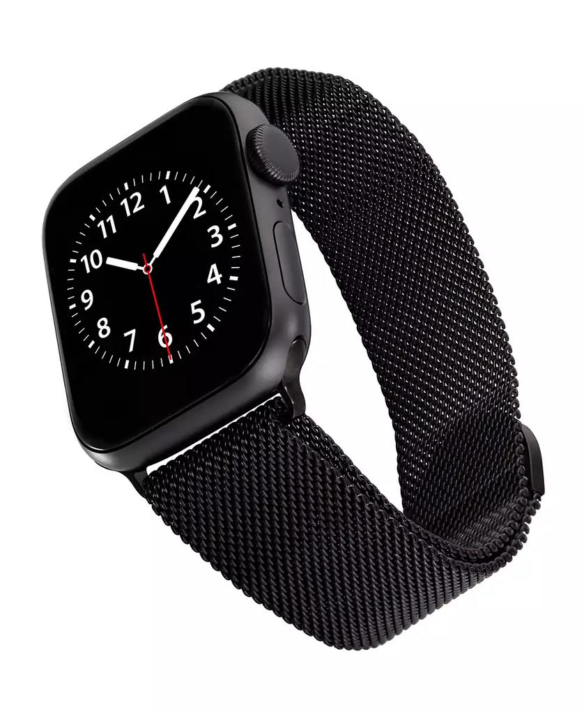 WITHit Black Stainless Steel Mesh Band designed for Apple Watch® 42mm (Series 1-3 only) & 44/45/46/49mm (Ultra & Ultra 2)
