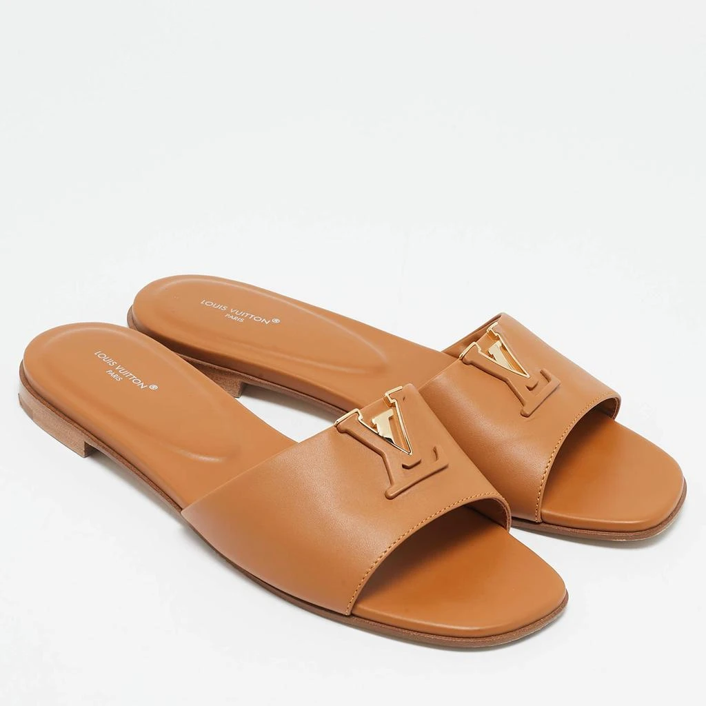 Louis Vuitton Louis Vuitton Brown Leather LV Mare Flat Slides Size 39.5 4