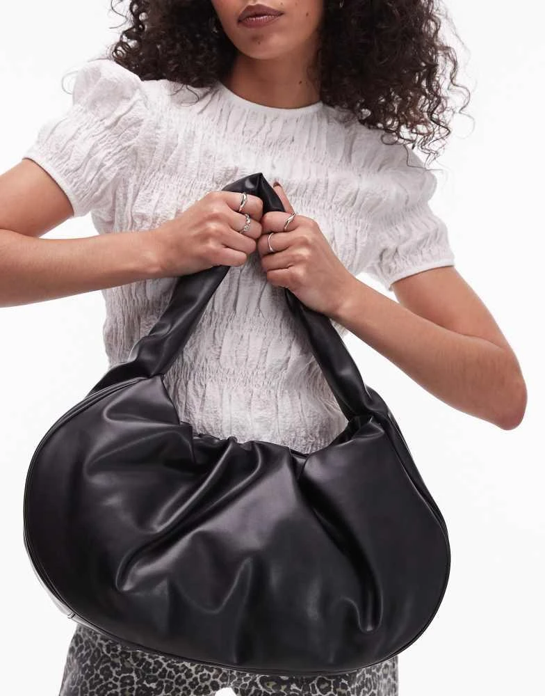 Topshop Tayla ruched tote bag in black – On Sale Now with Up to 56