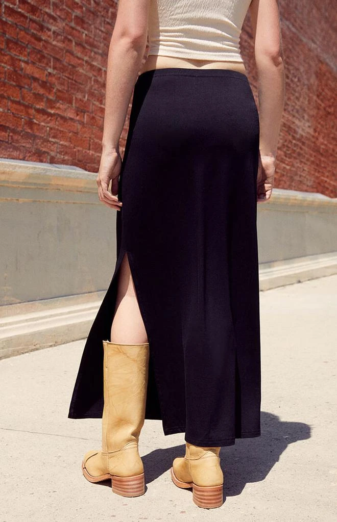 John Galt Black Slit Maxi Skirt 4