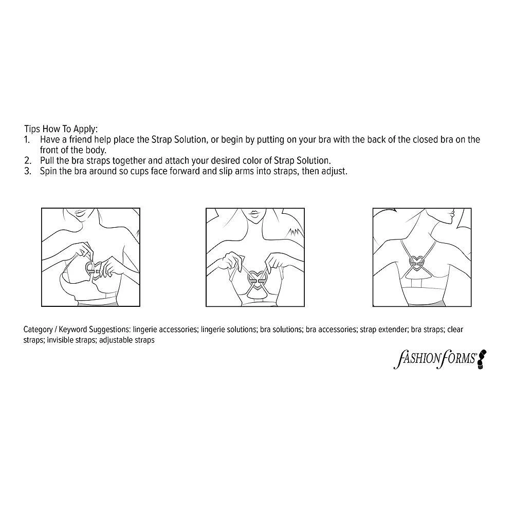 Fashion Focus Strap Solutions Bra Converters, Set of 3 3