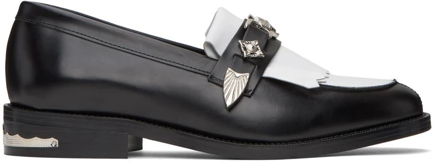 Toga Virilis Black & White Leather Loafers 1