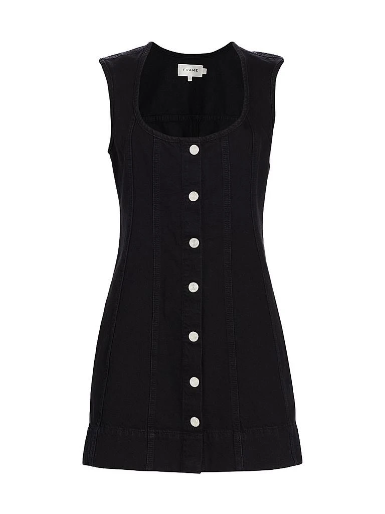 FRAME Denim Seamed Scoopneck Minidress 1