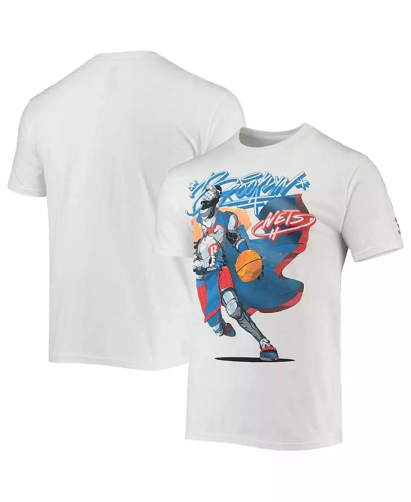 NBA Exclusive Collection Men's NBA x McFlyy White Brooklyn Nets Identify Artist Series T-shirt 1