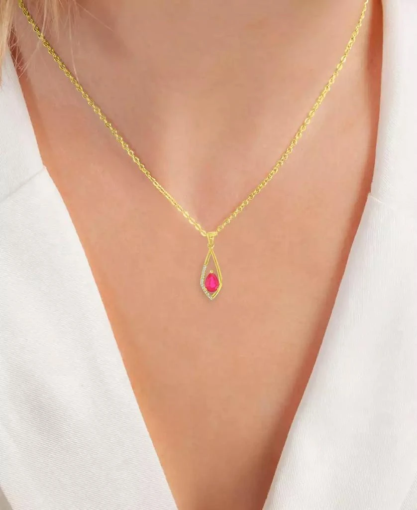 Macy
s Diamond (0.042 ct. t.w.)
Ruby (0.75 ct. t.w.) Pendant Necklace in 10k Yellow Gold 4