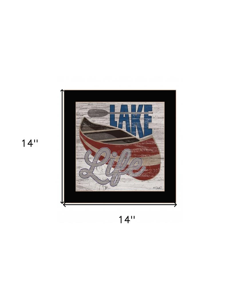 Hivvago Lake Life Canoe 1 Black Framed Print Wall Art 5