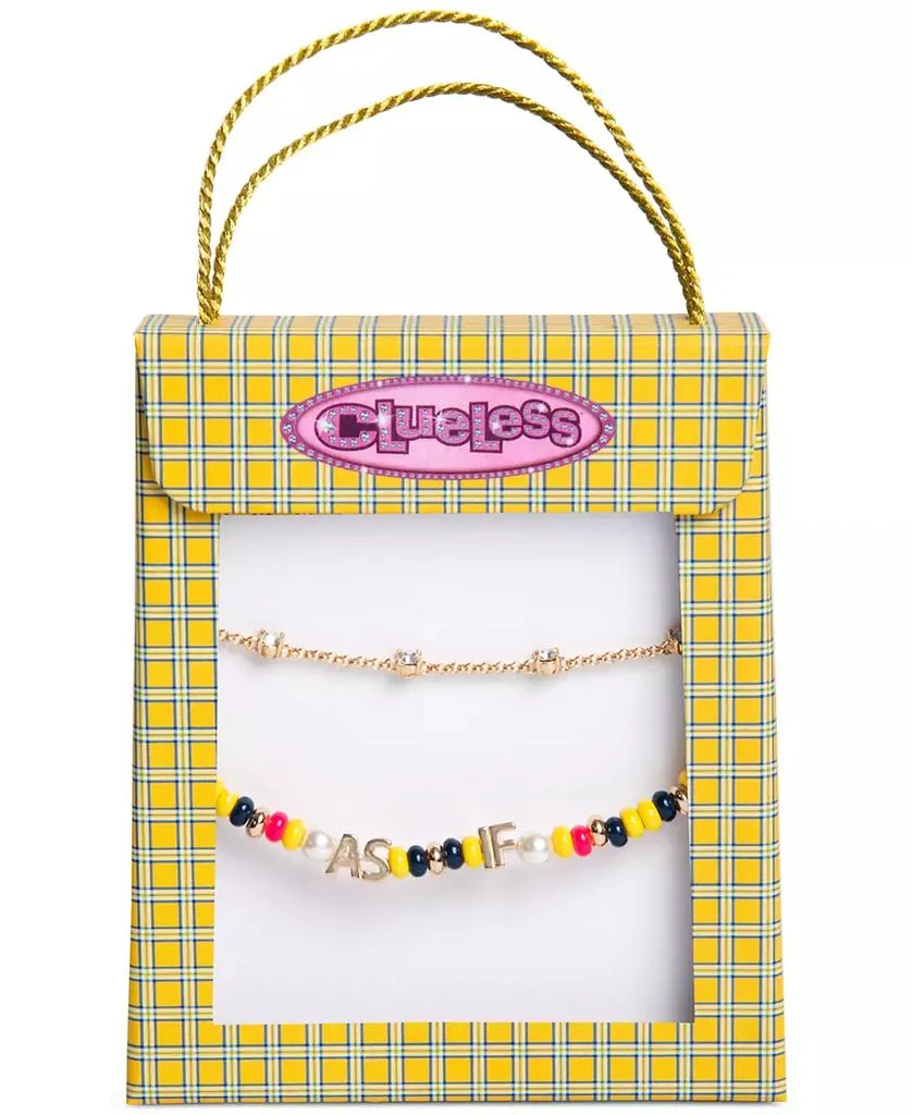 Clueless Gold-Tone 2-Pc. Set Crystal Slider 
As If Mixed Bead Stretch Bracelets 2