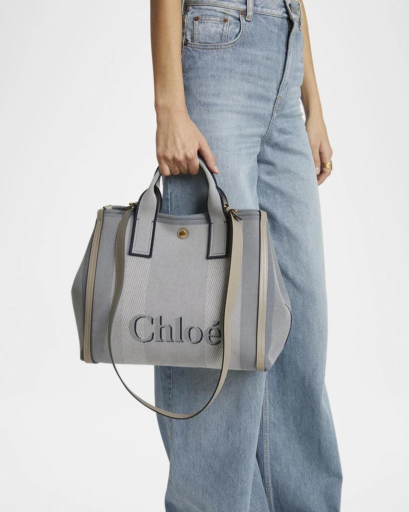 Chloé Large Carry Tote Bag in Jacquard Canvas 2