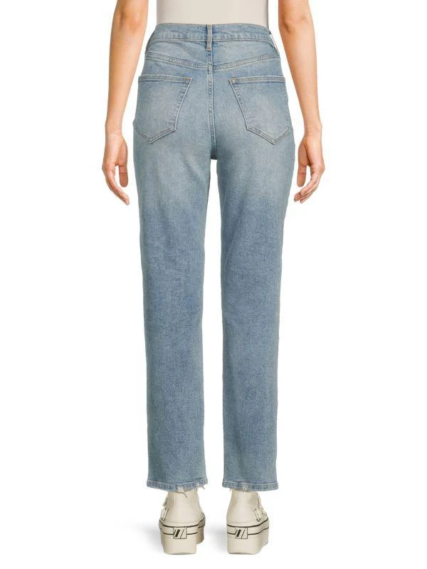 Nicole Miller High Rise Faded Slim Straight Jeans 2