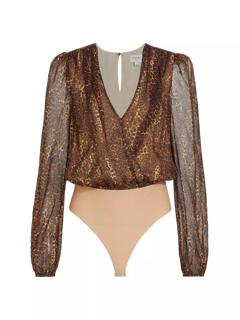 Cami NYC Isa Leopard Silk Bodysuit