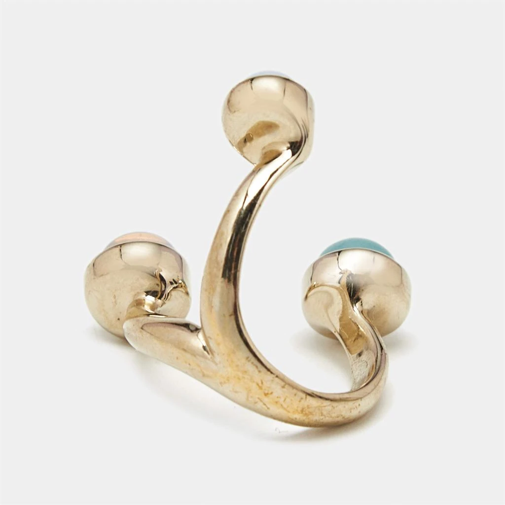 Chloé Chloé Zodiac Moonstone Amazonite Gold Tone Ring Size 55 5