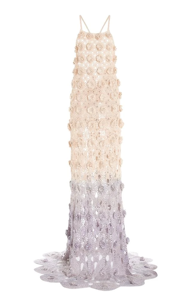 Alejandra Alonso Rojas Alejandra Alonso Rojas - Ombré Crocheted-Silk Halter Gown - Purple - M - Moda Operandi 1
