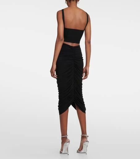 Norma Kamali Shirred high-rise midi skirt 3