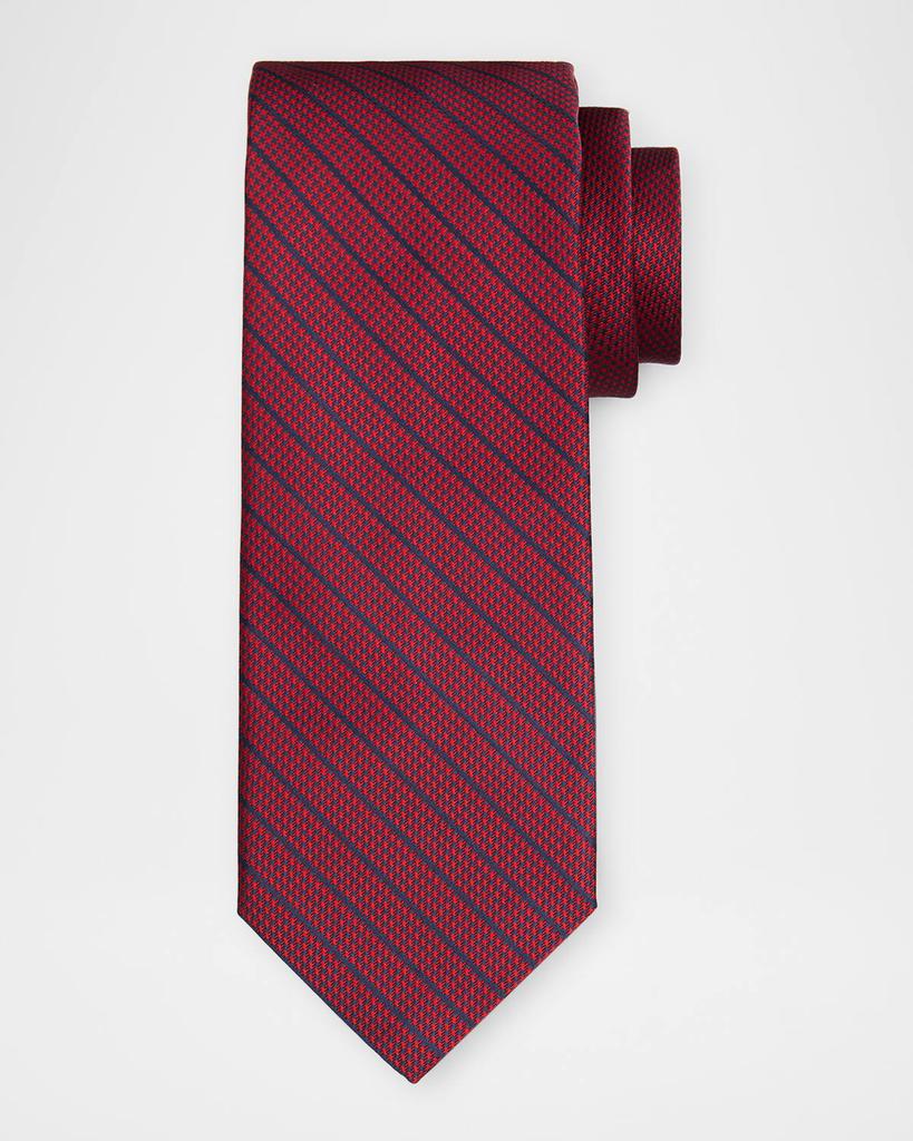 Stefano Ricci Men's Houndstooth Diagonal Stripe Silk Tie