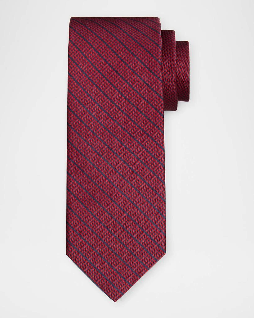 Stefano Ricci Men's Houndstooth Diagonal Stripe Silk Tie 1