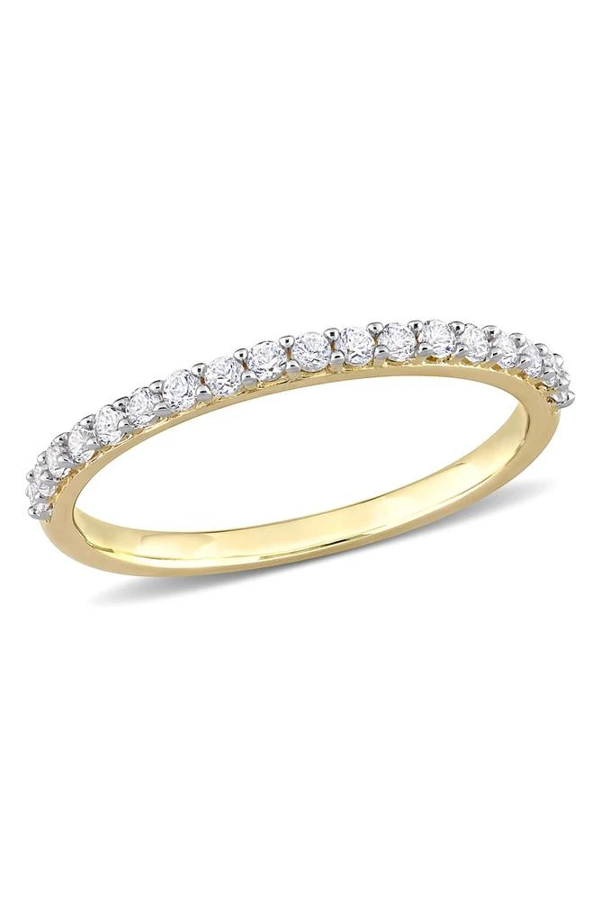 DELMAR 10k Yellow Gold Created White Sapphire Ring