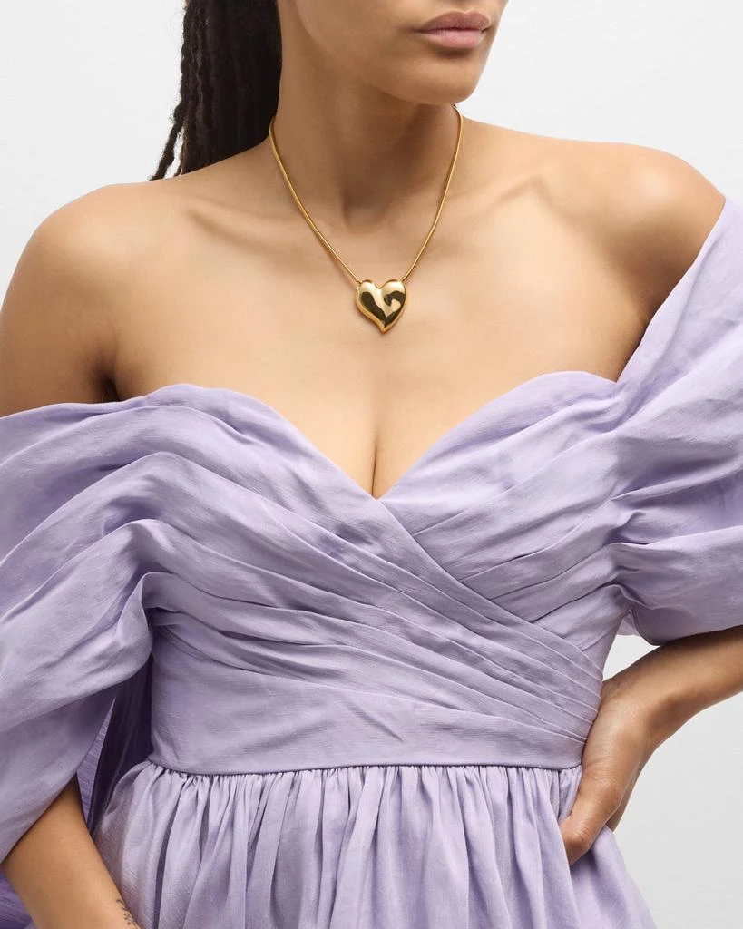 BEN-AMUN 24k Gold Electroplated Heart Chain Necklace 5