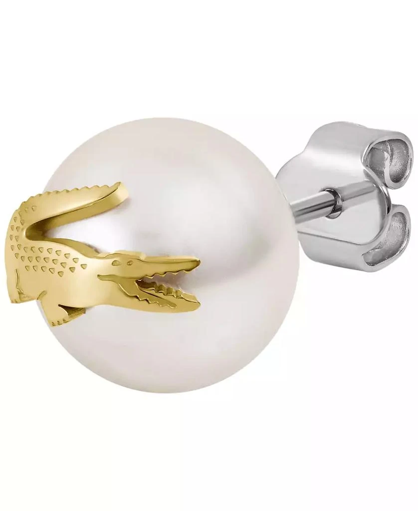 Lacoste Gold-Tone Matchpoint Glass Pearl Stud Earrings 3