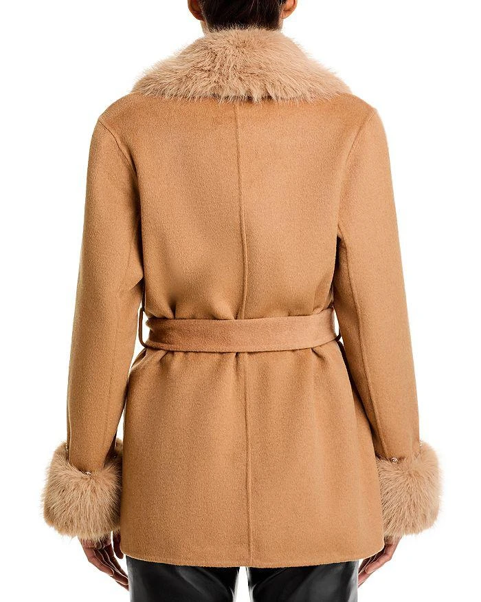 Love Token Faux Fur Collar Fringe Wrap Coat 3
