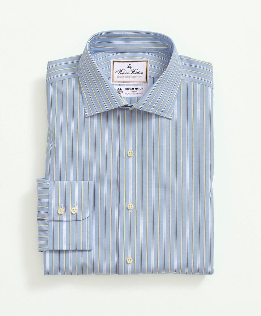 Brooks Brothers Brooks Brothers X Thomas Mason® Cotton Poplin English Collar, Stripe Dress Shirt