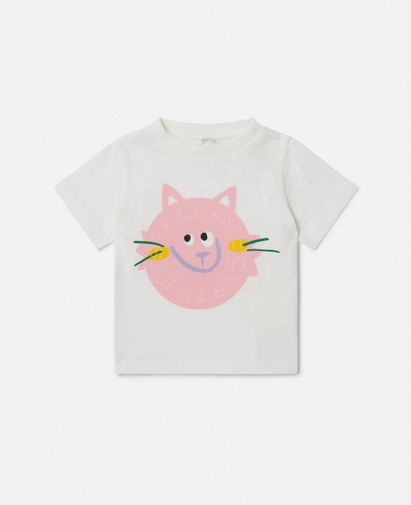 Stella McCartney Stella McCartney - Cat Graphic T-Shirt, Cream, Size: 18m 1
