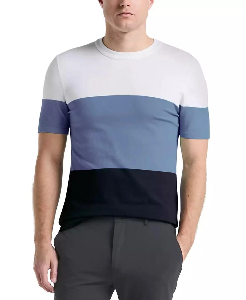 Perry Ellis Men
s Color Block Short Sleeve Sweater Crewneck T-shirt 1
