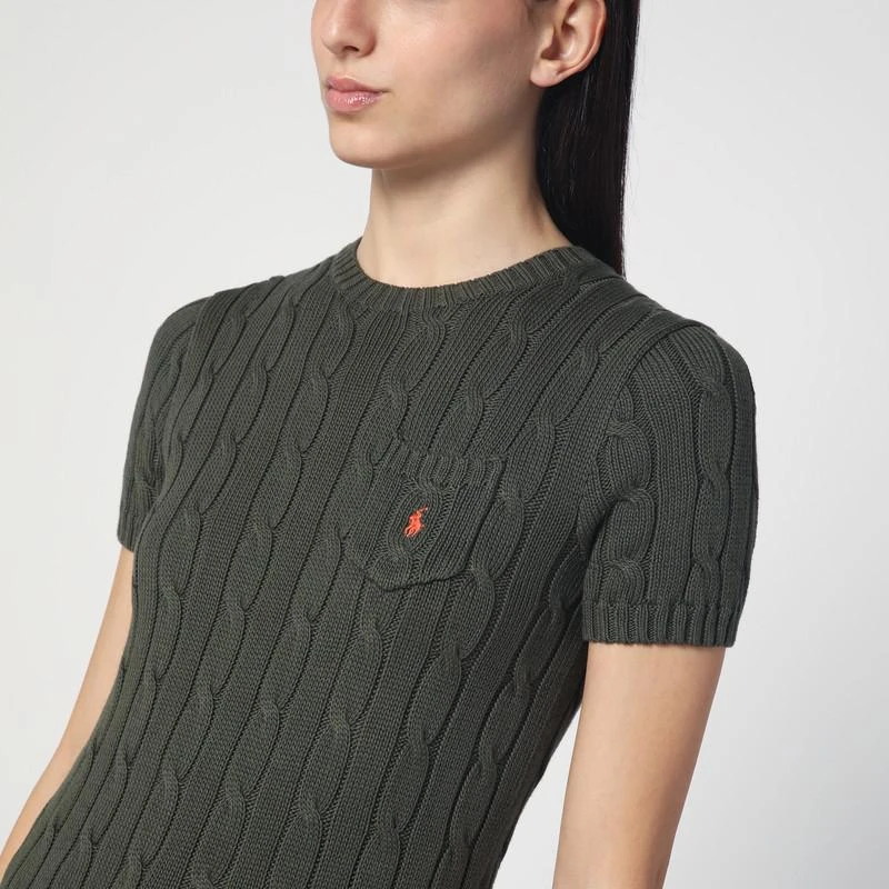 Ralph Lauren Olive green cable knit sweater 5