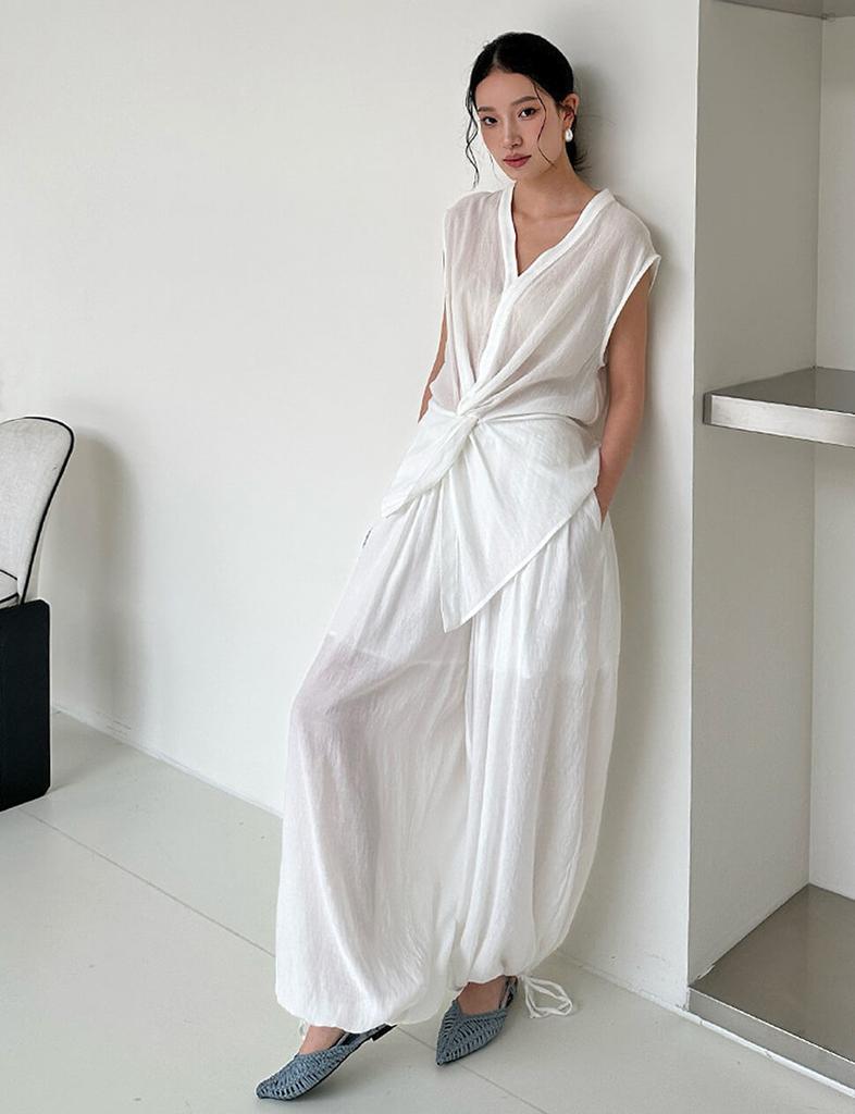 Pixie Market White Harem Pants -PREORDER