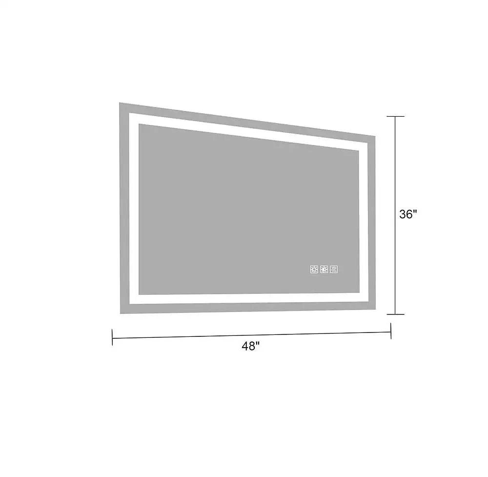 gaomon LED Bathroom Mirror with Lights 48 x 36 Inch/60x36 Inch LED Vanity Mirrors Wall Mounted Dimmable Front Lighted Anti-Fog Makeup Mirror for Bedroom 48 x 36 inch 3