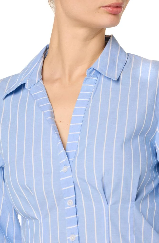 Joe's Stripe Pleated Cotton Button-Up Shirt 3