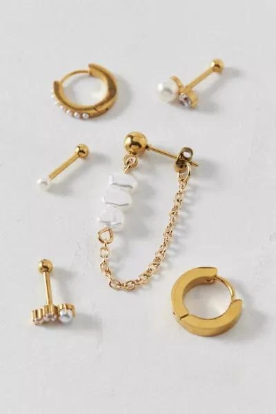 Urban Outfitters Pearl Waterproof Earring Stack Set 3