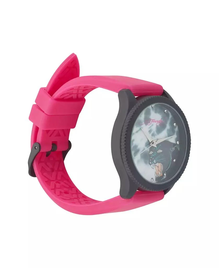 Ed Hardy Women's Quartz Matte Fuchsia Silicone Strap Analog Watch 2