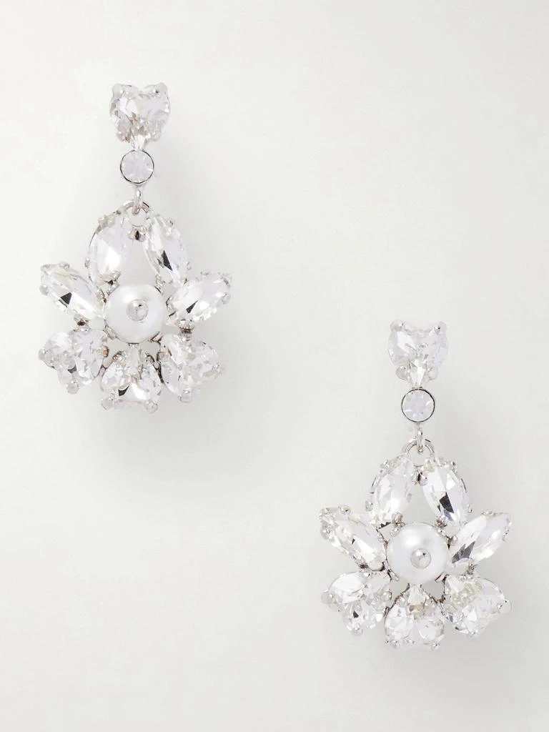 Simone Rocha Heartbloom Silver-tone, Crystal And Resin Earrings
