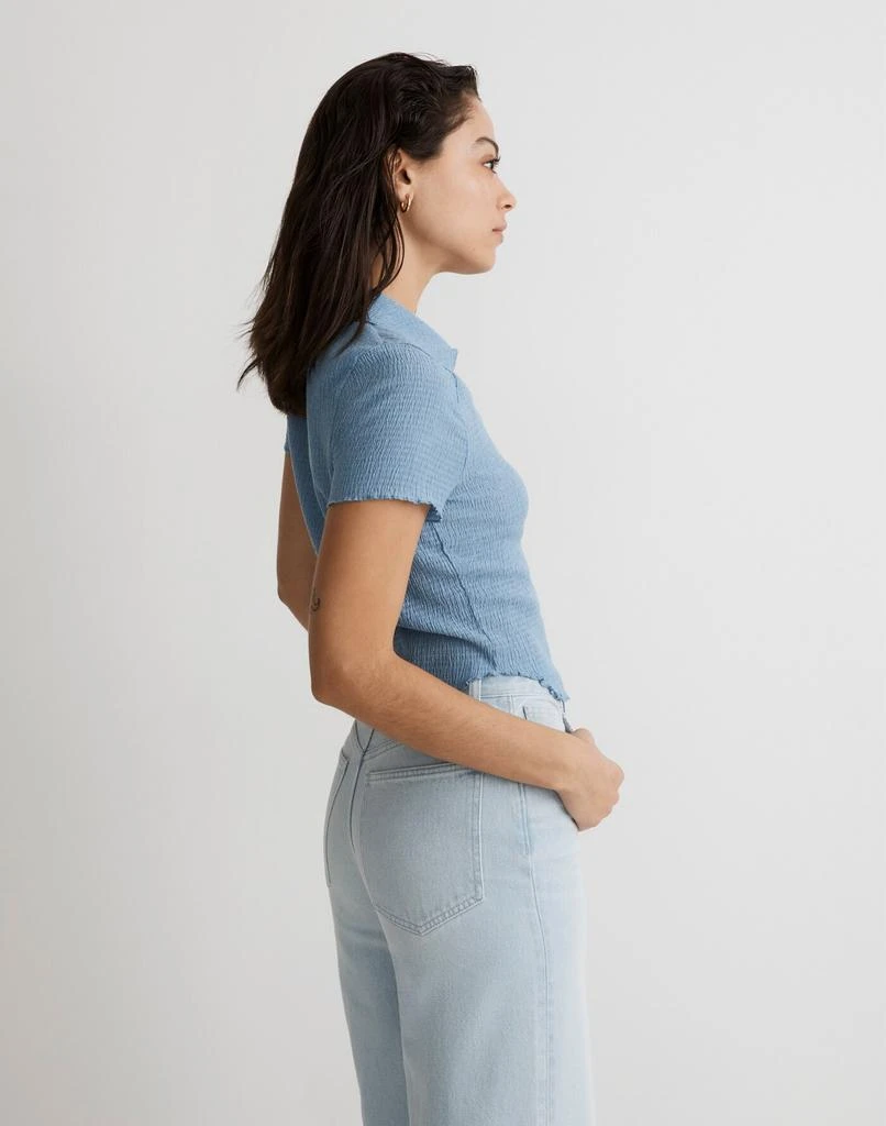 Madewell Crinkle Polo Crop Tee 2