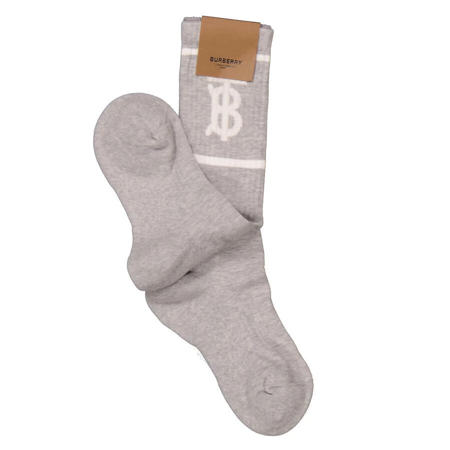 Burberry Burberry Monogram Motif Intarsia Socks In Pebble Grey, Size Small 2