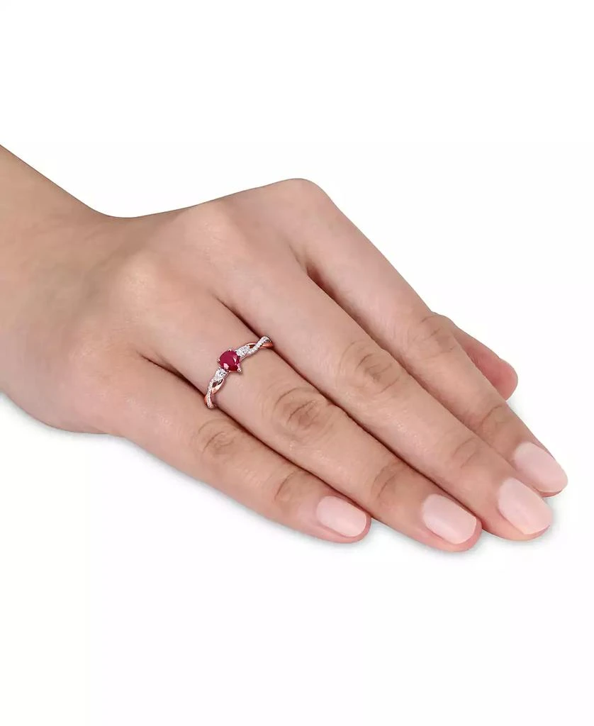 Macy's Ruby (2/5 ct. t.w.) & Diamond (1/5 ct. t.w.) Twisted Ring in 14k White & Rose Gold 5