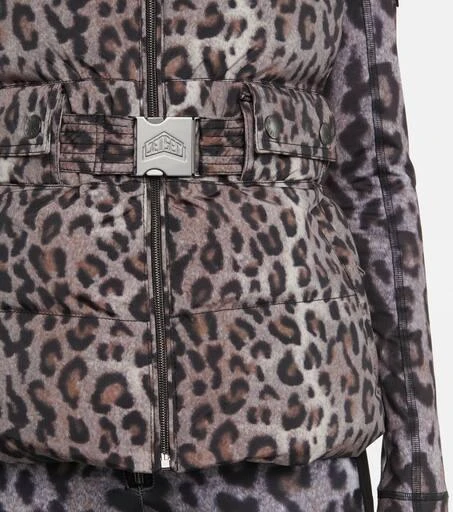 Jet Set Leopard-print belted ski vest 5