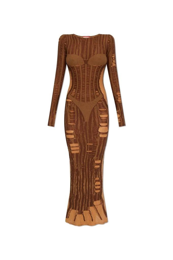 green emerald velvet dress DIESEL