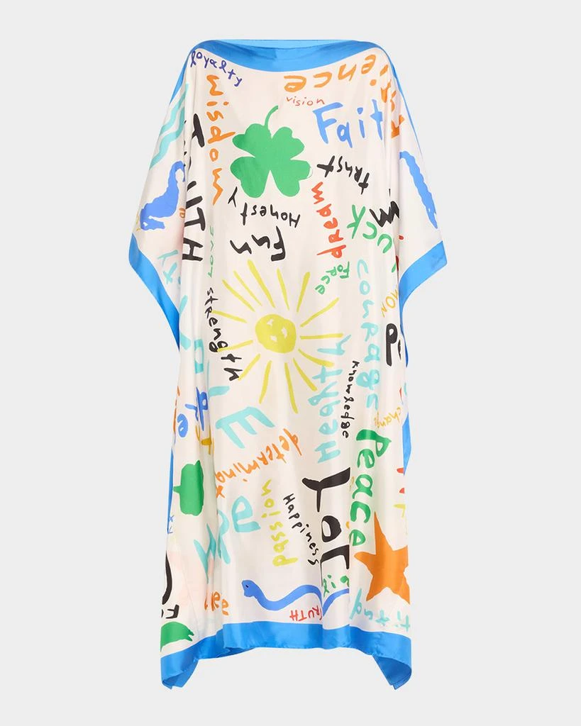 Rianna + Nina Kakanias Typography Silk Kimono 1