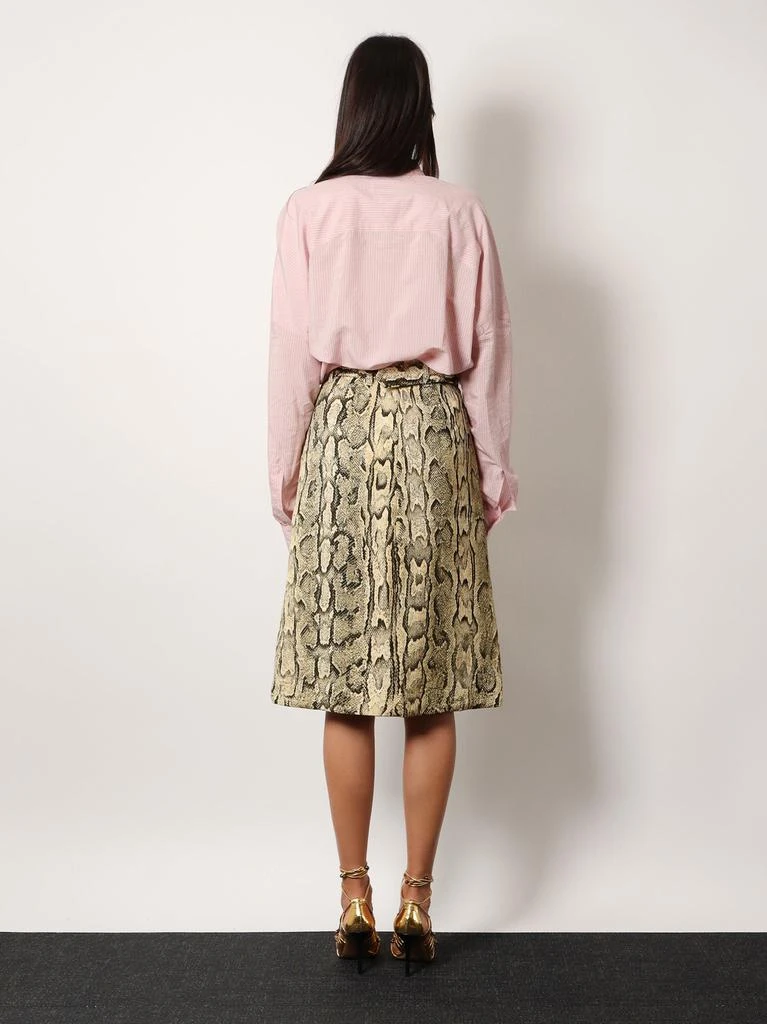 Dries Van Noten Sheraz viscose and cotton skirt with reptile print 3