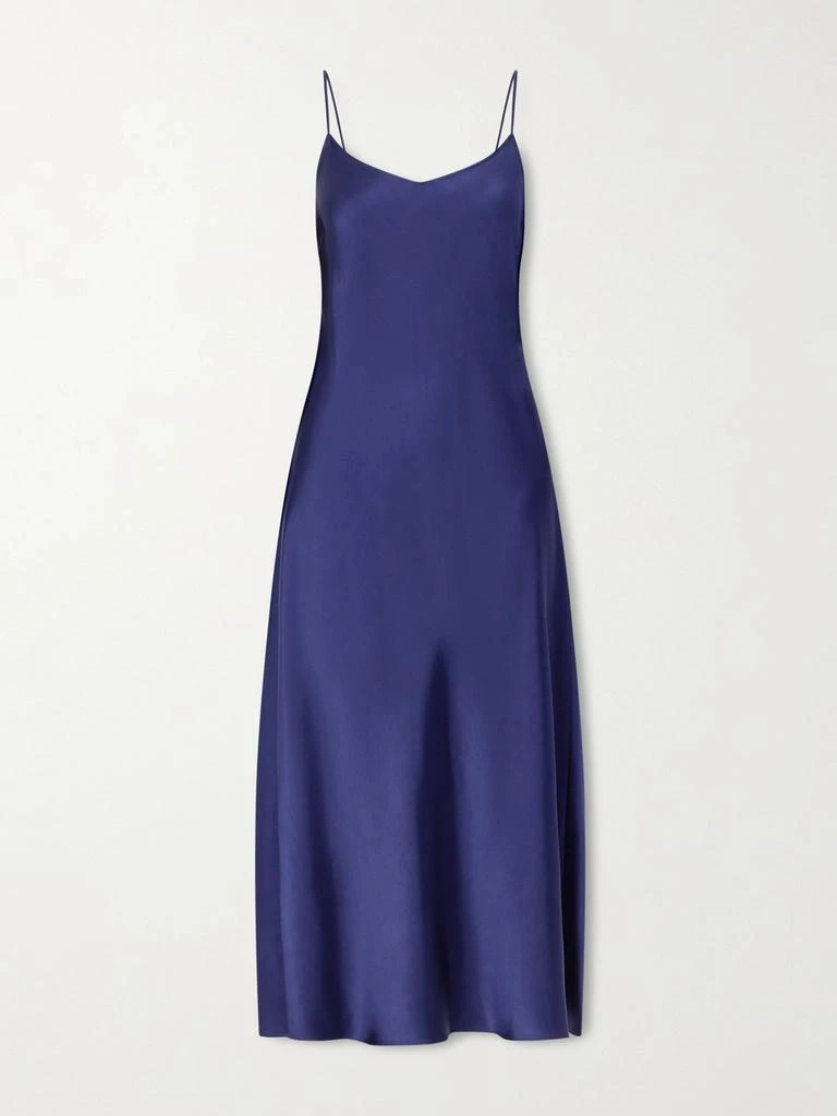 Another Tomorrow Satin Midi Dress - Indigo - IT36