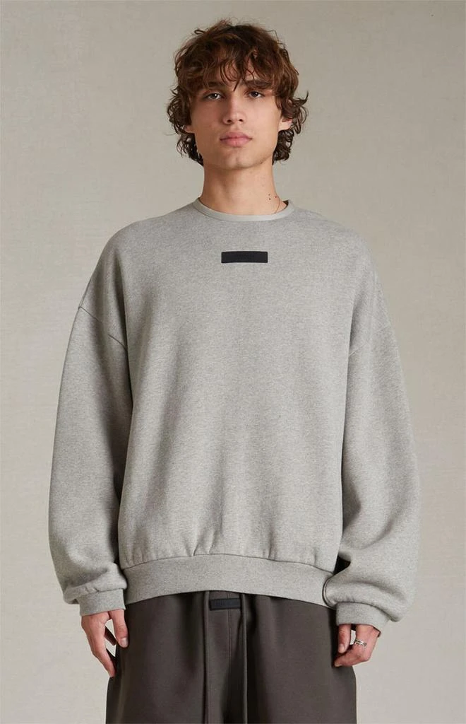 Essentials Dark Heather Oatmeal Crew Neck Sweatshirt 1