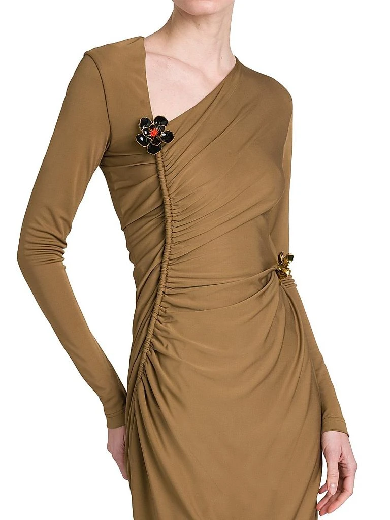 Bottega Veneta Asymmetric Brooch-Embellished Midi-Dress - Dresses & Skirts  - Free Shipping - BeyondStyle